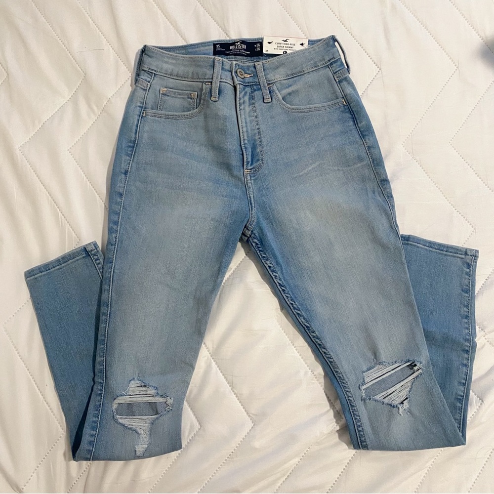 High Rise Blue Jeans with Modern Fade